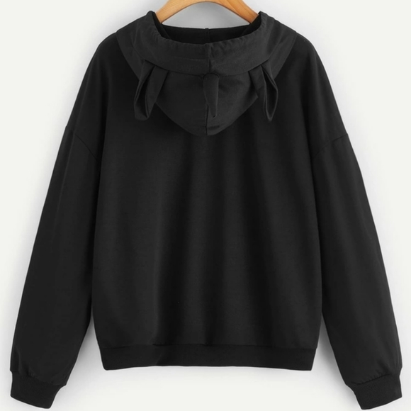 BLACK HOODIE UNICORN SWEATER - Picture 2 of 4